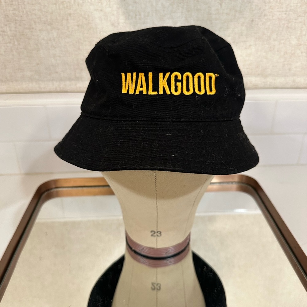 Black Bucket Hat with Yellow Embroidery